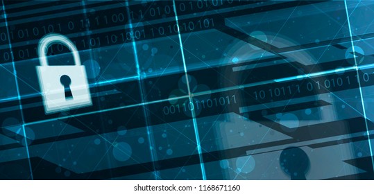 Cybersecurity and information or network protection. Future cyber technology web services for business and internet project