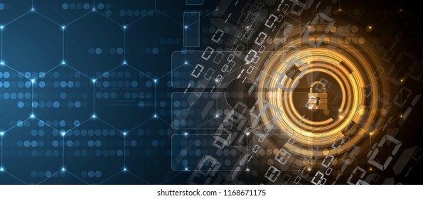 Cybersecurity and information or network protection. Future cyber technology web services for business and internet project