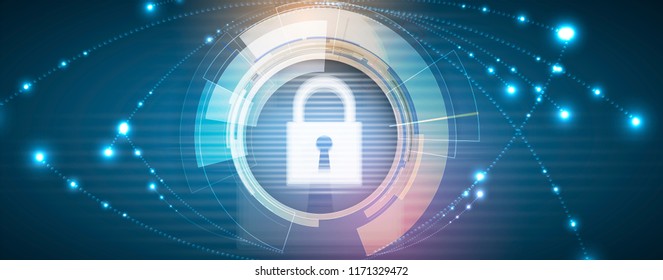 Cybersecurity and information or network protection. Future cyber technology web services for business and internet project