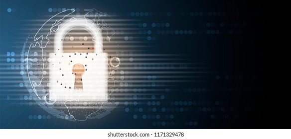 Cybersecurity and information or network protection. Future cyber technology web services for business and internet project
