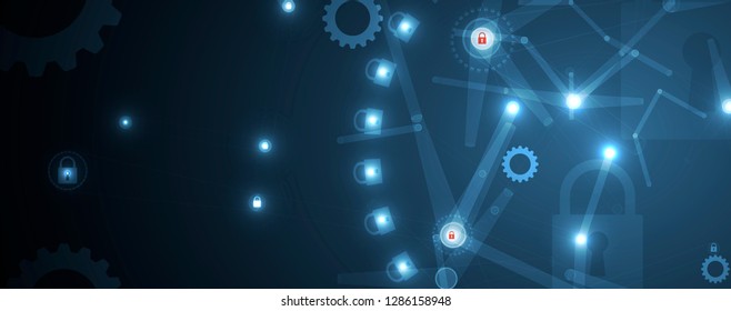 Cybersecurity and information or network protection. Future cyber technology web services for business and internet project