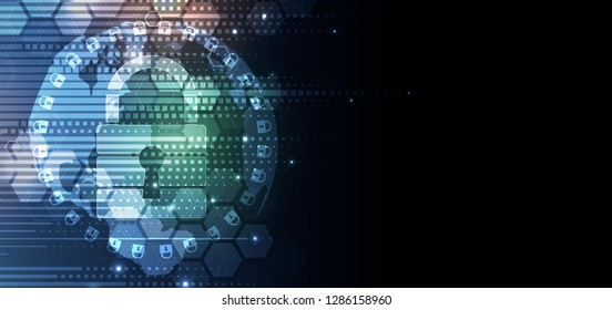 Cybersecurity and information or network protection. Future cyber technology web services for business and internet project