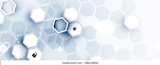 Cybersecurity and information or network protection. Future cyber technology web services for business and internet project