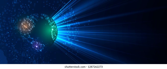 Cybersecurity and information or network protection. Future cyber technology web services for business and internet project