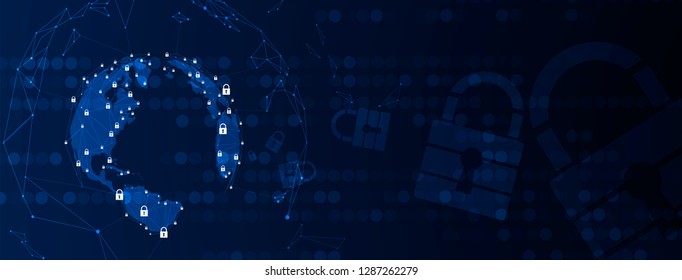 Cybersecurity and information or network protection. Future cyber technology web services for business and internet project