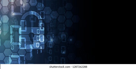 Cybersecurity and information or network protection. Future cyber technology web services for business and internet project