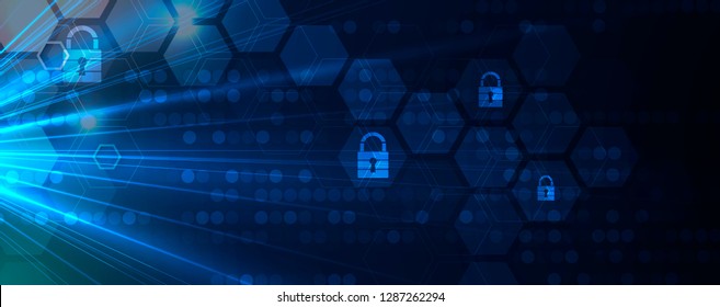 Cybersecurity and information or network protection. Future cyber technology web services for business and internet project