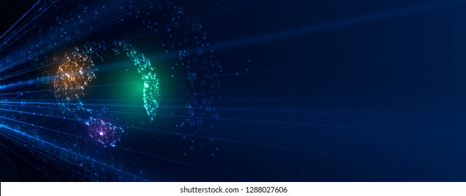 Cybersecurity and information or network protection. Future cyber technology web services for business and internet project