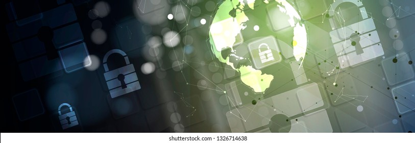 Cybersecurity and information or network protection. Future cyber technology web services for business and internet project