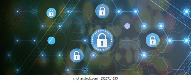 Cybersecurity and information or network protection. Future cyber technology web services for business and internet project