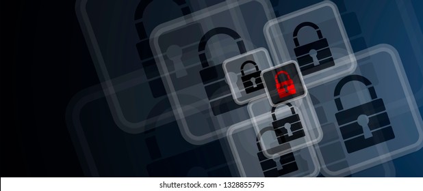 Cybersecurity and information or network protection. Future cyber technology web services for business and internet project