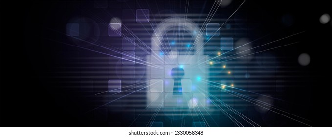 Cybersecurity and information or network protection. Future cyber technology web services for business and internet project
