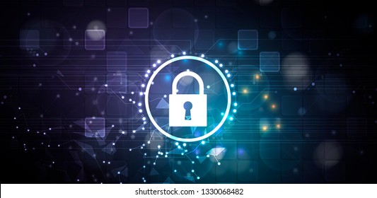 Cybersecurity and information or network protection. Future cyber technology web services for business and internet project