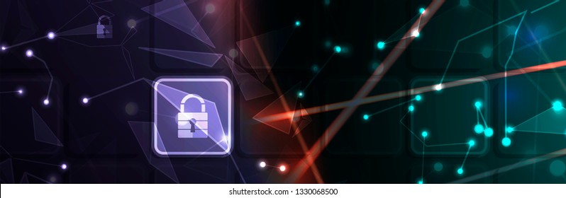 Cybersecurity and information or network protection. Future cyber technology web services for business and internet project