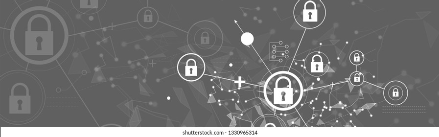 Cybersecurity and information or network protection. Future cyber technology web services for business and internet project