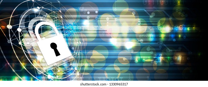 Cybersecurity and information or network protection. Future cyber technology web services for business and internet project