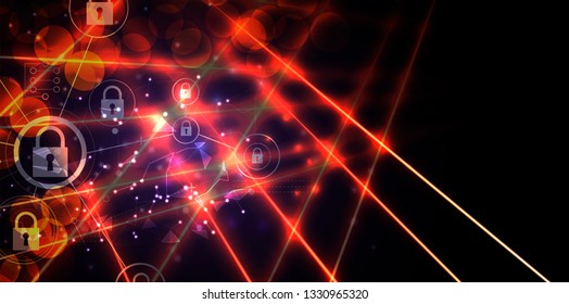 Cybersecurity and information or network protection. Future cyber technology web services for business and internet project