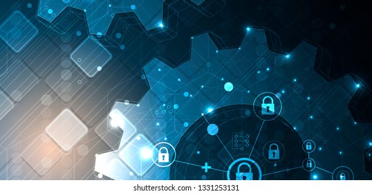 Cybersecurity and information or network protection. Future cyber technology web services for business and internet project