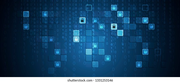 Cybersecurity and information or network protection. Future cyber technology web services for business and internet project