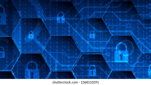 Cybersecurity and information or network protection. Future cyber technology web services for business and internet project