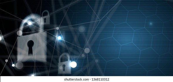 Cybersecurity and information or network protection. Future cyber technology web services for business and internet project