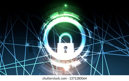 Cybersecurity and information or network protection. Future cyber technology web services for business and internet project