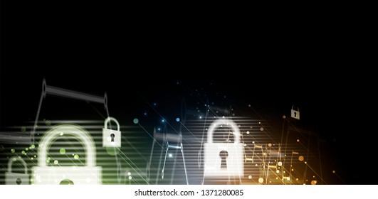 Cybersecurity and information or network protection. Future cyber technology web services for business and internet project