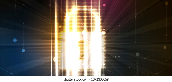 Cybersecurity and information or network protection. Future cyber technology web services for business and internet project