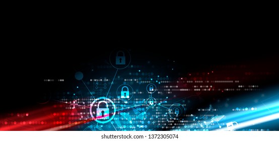 Cybersecurity and information or network protection. Future cyber technology web services for business and internet project