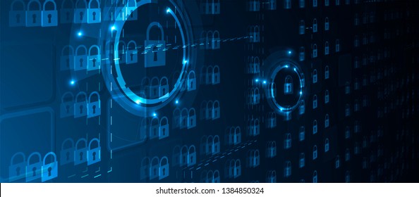 Cybersecurity and information or network protection. Future cyber technology web services for business and internet project