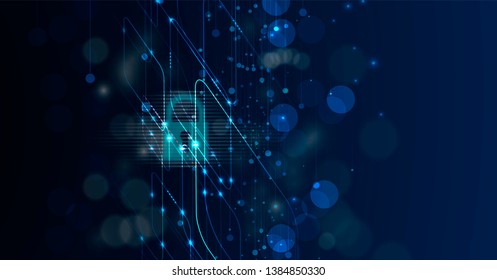 Cybersecurity and information or network protection. Future cyber technology web services for business and internet project