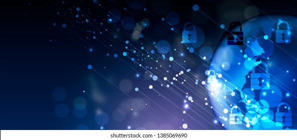 Cybersecurity and information or network protection. Future cyber technology web services for business and internet project