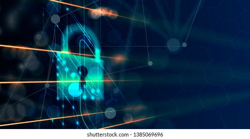 Cybersecurity and information or network protection. Future cyber technology web services for business and internet project