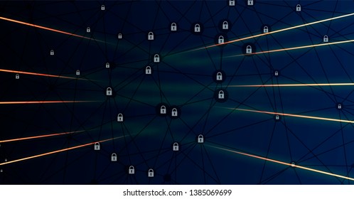 Cybersecurity and information or network protection. Future cyber technology web services for business and internet project