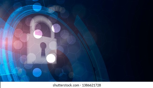 Cybersecurity and information or network protection. Future cyber technology web services for business and internet project