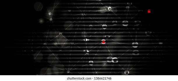 Cybersecurity and information or network protection. Future cyber technology web services for business and internet project