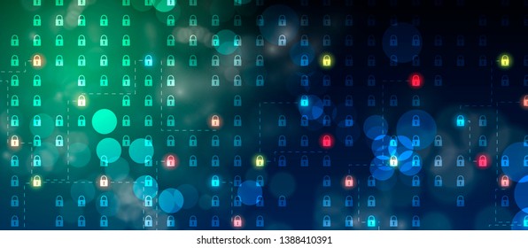 Cybersecurity and information or network protection. Future cyber technology web services for business and internet project