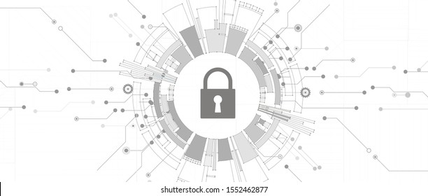Cybersecurity and information or network protection. Future cyber technology web services for business and internet project