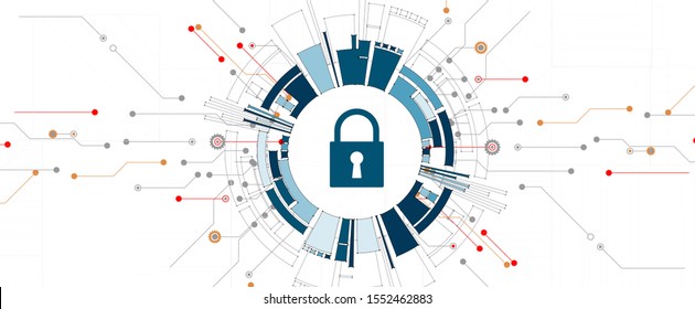 Cybersecurity and information or network protection. Future cyber technology web services for business and internet project