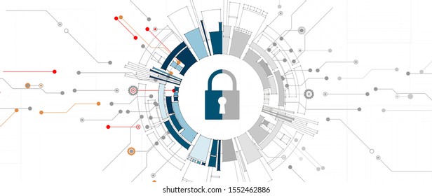 Cybersecurity and information or network protection. Future cyber technology web services for business and internet project