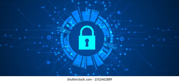 Cybersecurity and information or network protection. Future cyber technology web services for business and internet project