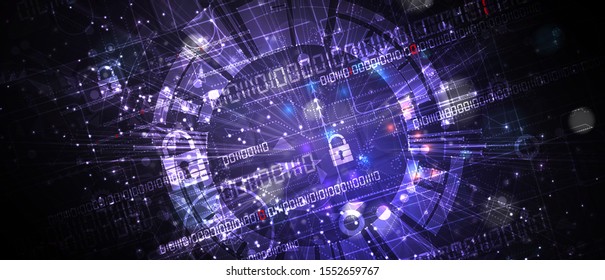 Cybersecurity and information or network protection. Future cyber technology web services for business and internet project