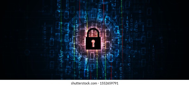 Cybersecurity and information or network protection. Future cyber technology web services for business and internet project