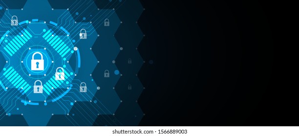 Cybersecurity and information or network protection. Future cyber technology web services for business and internet project