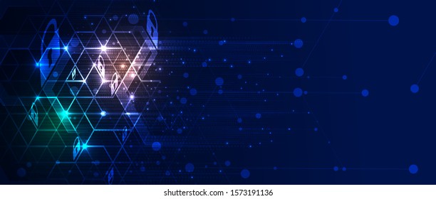 Cybersecurity and information or network protection. Future cyber technology web services for business and internet project