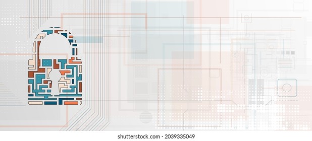 Cybersecurity and information or network protection. Future cyber technology web services for business and internet project
