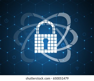 Cybersecurity and information or network protection. Future cyber technology web services for business and internet project