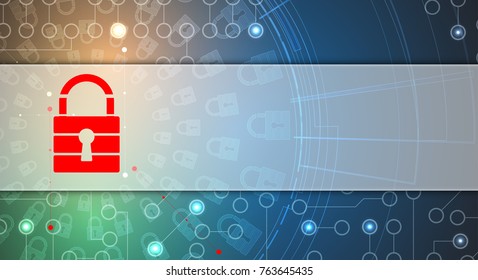 Cybersecurity and information or network protection. Future technology web services for business and internet project