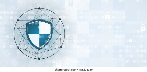 Cybersecurity and information or network protection. Future technology web services for business and internet project