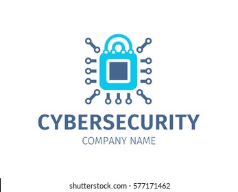 Cybersecurity - logo, icon on white background